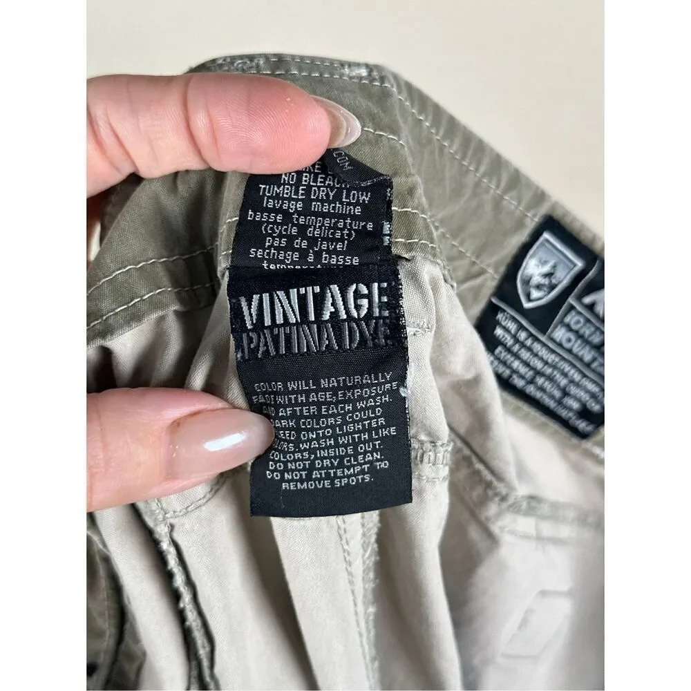 Kuhl Shorts Size 36 Grey Green Cotton Blend Ramblr Cargo Outdoors Utility Work